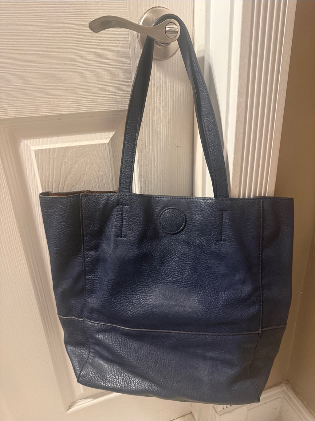 Joy Susan Faith Raw Edge Tote Bag - Navy